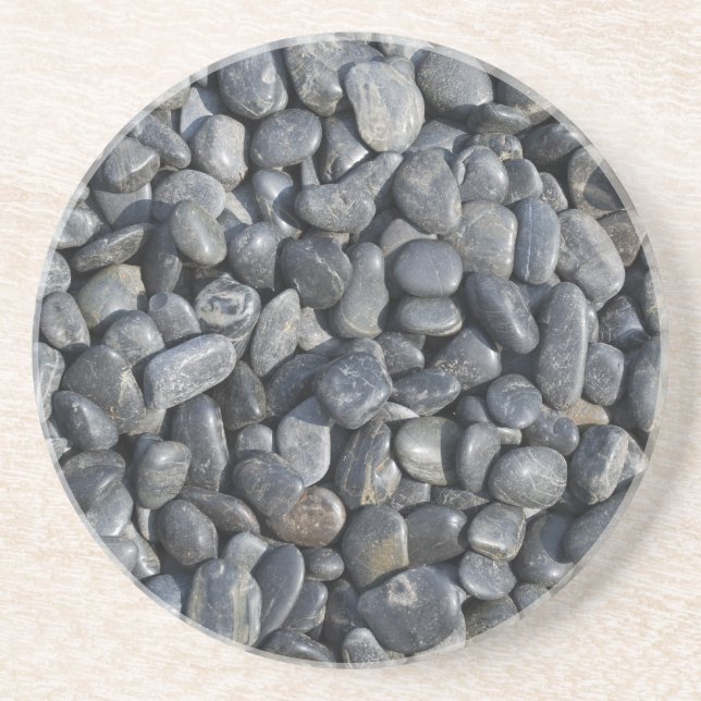 Smooth Black Pebbles Coaster (Front)