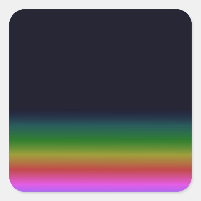 Smooth Black Rainbow Background Gradient Square Sticker (Front)