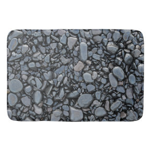 Smooth Black Shiny Stones Bath Mat
