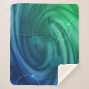 Smooth Blue And Green Colour Mix Vortex Sherpa Blanket