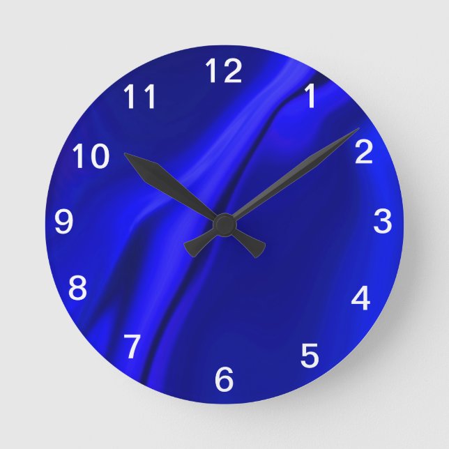Smooth Blue Design Round Clock (Front)