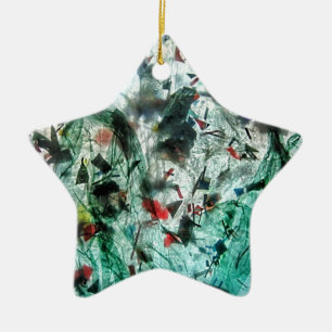 Smooth blue ornament star,Abstract star decor