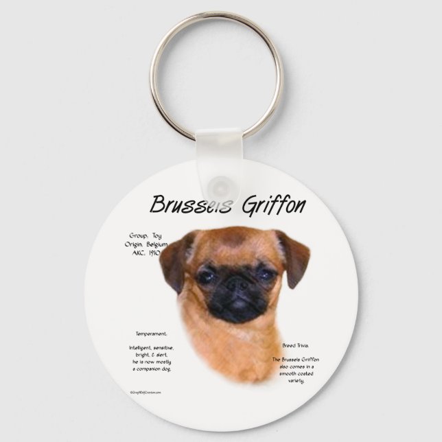 Smooth Brussels Griffon History Keychain (Front)