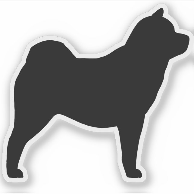 Smooth Chow Chow Dog Silhouette Vinyl Sticker (Front)