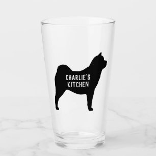Smooth Chow Silhouette Personalized Dog Breed Glass