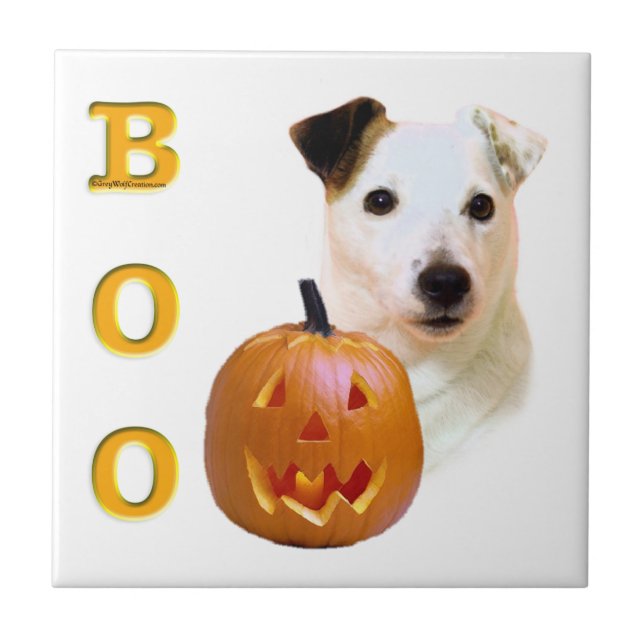 Smooth Coat Parson Russell Terrier Halloween BOO Tile (Front)