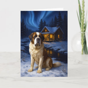 Smooth Coat St. Bernard Holiday Card
