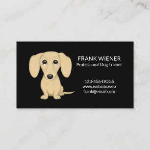 Smooth Coated Cream Blonde Dachshund Cartoon Dog Business Card
