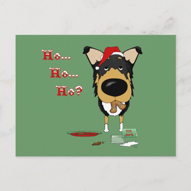 Smooth Collie Christmas Holiday Postcard (Front)