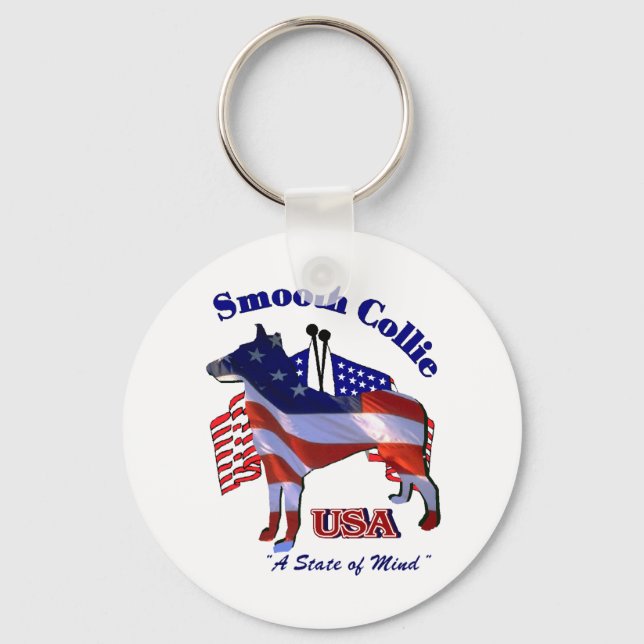 Smooth Collie Gifts Keychain (Front)