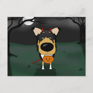 Smooth Collie Halloween Postcard