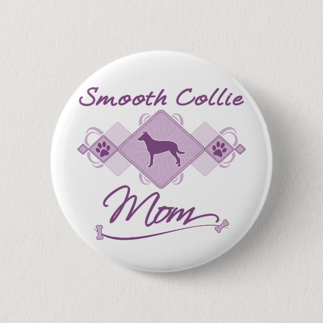 Smooth Collie Mom 2 Inch Round Button (Front)