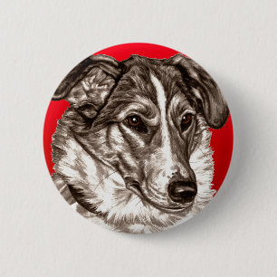Smooth Collie Portrait 2 Inch Round Button