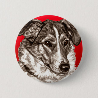 Smooth Collie Portrait 2 Inch Round Button
