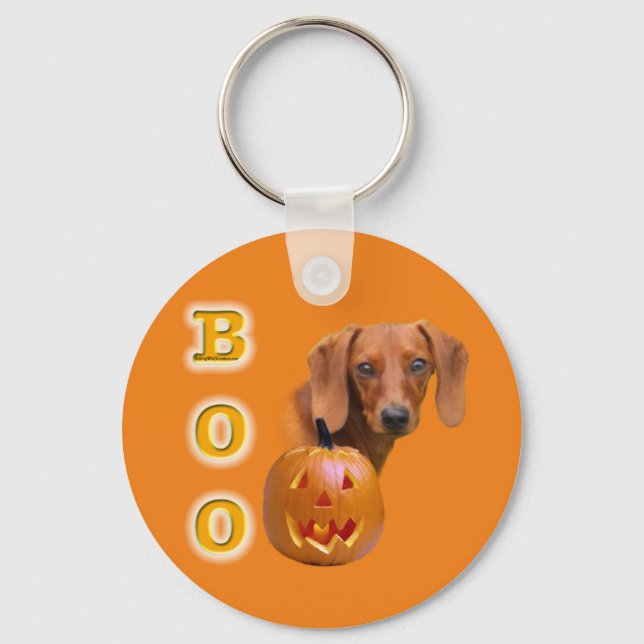 Smooth Dachshund Boo Keychain (Front)