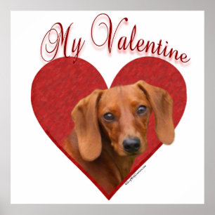 Smooth Dachshund Mon affiche Valentine