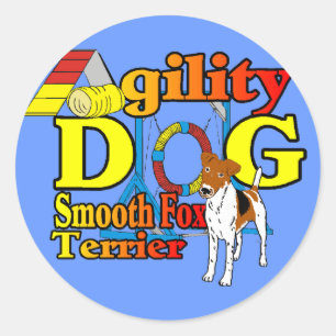 Smooth_Fox_Terrier_Agility Classic Round Sticker