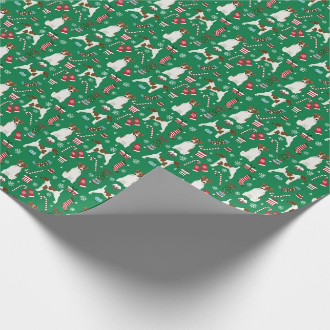 Smooth Fox Terrier christmas gift wrap (Corner)