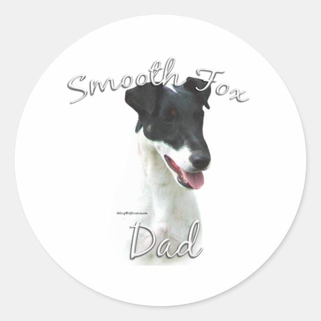Smooth Fox Terrier Dad 2 Classic Round Sticker (Front)