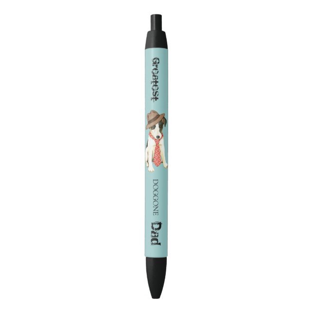 Smooth Fox Terrier Dad Black Ink Pen (Front Vertical)
