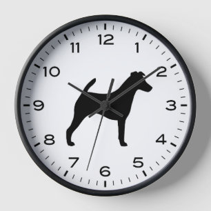 Smooth Fox Terrier Dog Breed Silhouette Clock