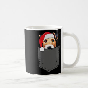 Smooth Fox Terrier Dog Santa Hat Christmas Pocket  Coffee Mug