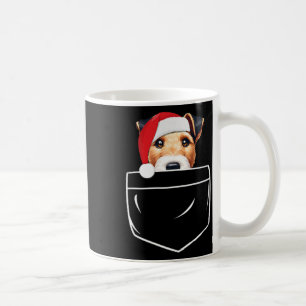 Smooth Fox Terrier Dog Santa Hat Christmas Pocket  Coffee Mug