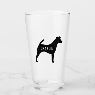 Smooth Fox Terrier Dog Silhouette Personalized Glass