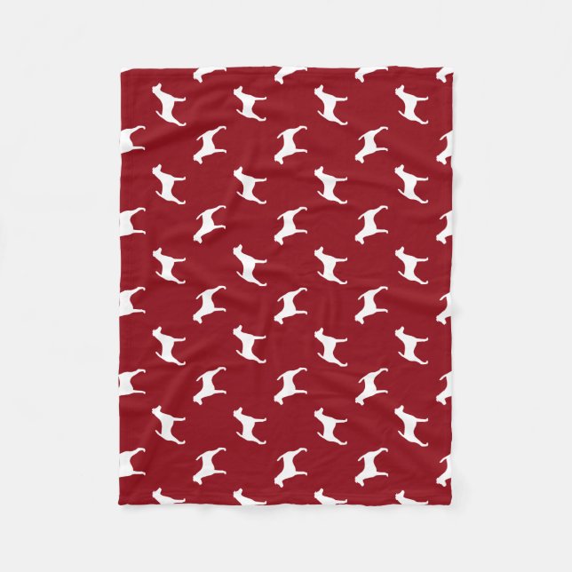 Smooth Fox Terrier Dog Silhouettes Pattern Fleece Blanket (Front)