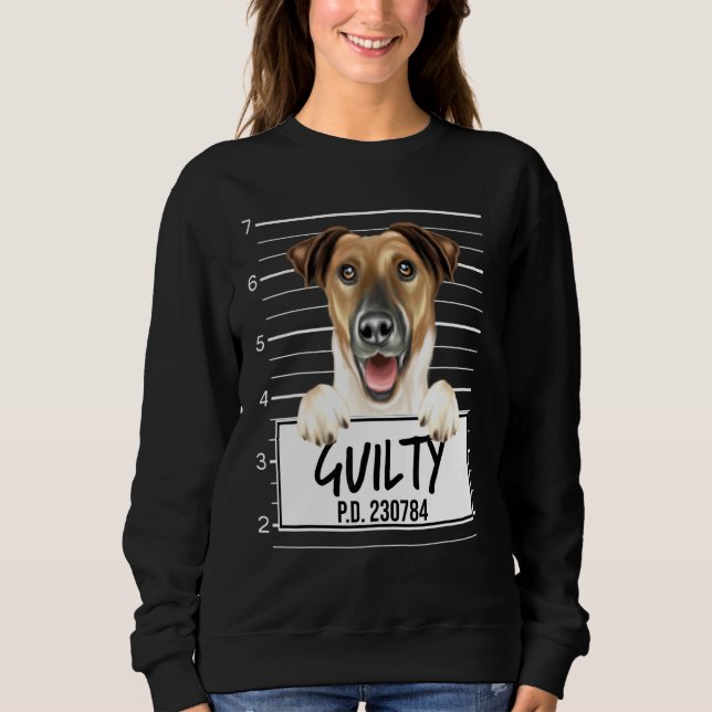 Smooth Fox Terrier Mugshot Guilty Dog Sweatshirt (Front)
