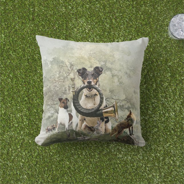 Smooth Fox Terrier   Outdoor Pillow (Grass)