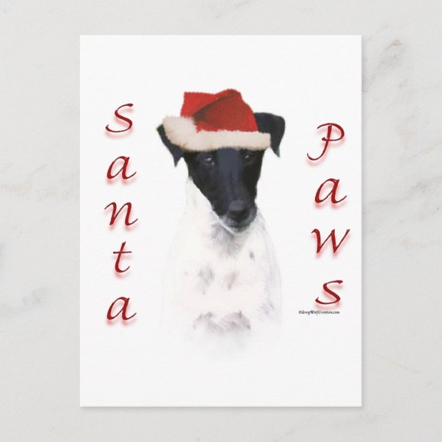 Smooth Fox Terrier Santa Paws Holiday Postcard (Front)