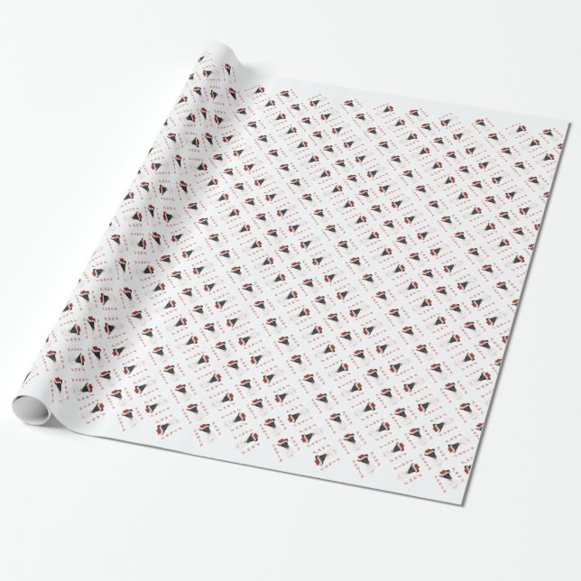 Smooth Fox Terrier Santa Paws Wrapping Paper (Unrolled)
