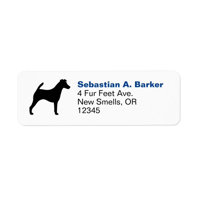 Smooth Fox Terrier Silhouette Return Address (Front)