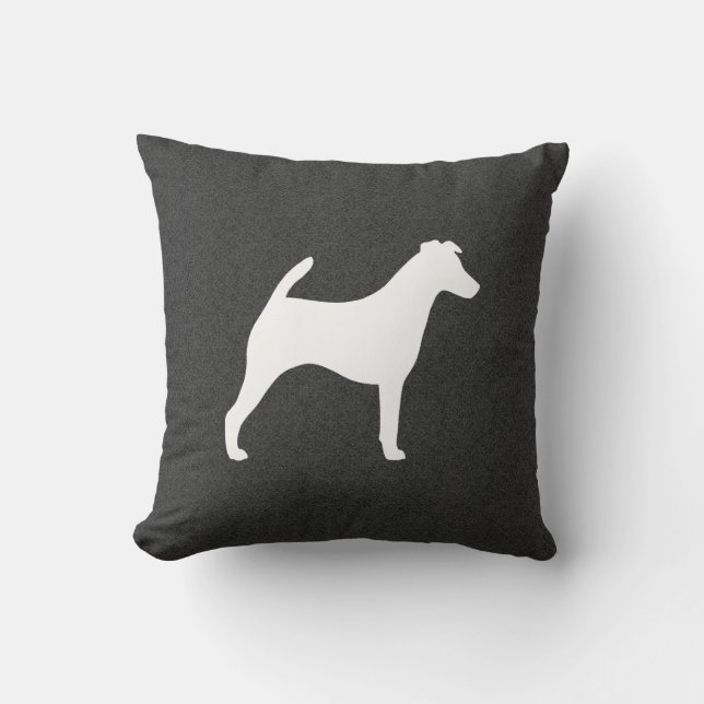 Smooth Fox Terrier Silhouette Throw Pillow (Front)