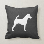 Smooth Fox Terrier Silhouette Throw Pillow<br><div class="desc"></div>