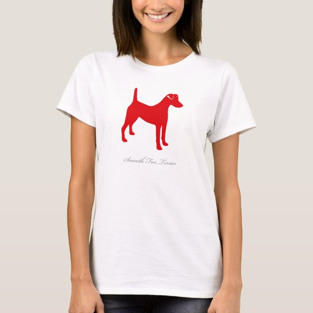 Smooth Fox Terrier T-shirt (red silhouette) (Front)