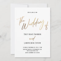 Smooth Gold Handwriting Simple The Wedding Of