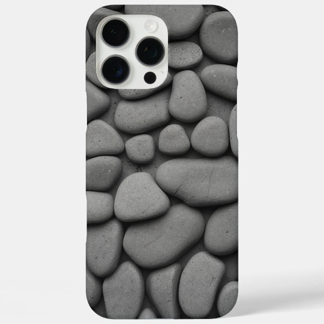 Smooth Gray Pebble Stones Seamless Natural Pattern Case-Mate iPhone Case (Back)
