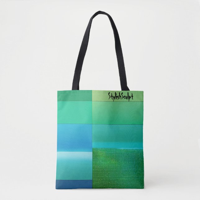 Smooth Green to Blue Gradient Background Tote Bag (Front)