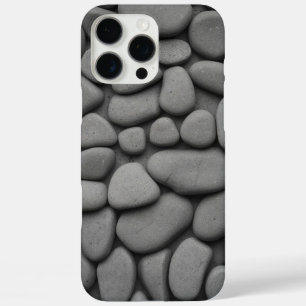Smooth Grey Pebble Stones Seamless Natural Pattern iPhone 16 Pro Max Case