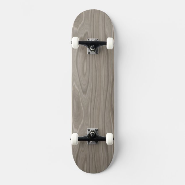 Smooth Grey Wood Skateboard (Front)