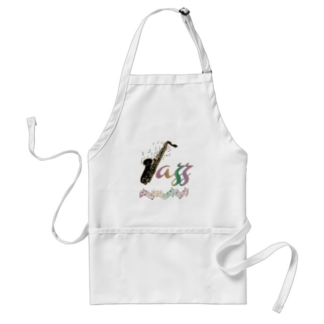 Smooth Jazz Music Saxophone with Music Notes Apron (Front)