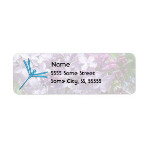 Smooth Light Blue Dragonfly and Purple Lilacs