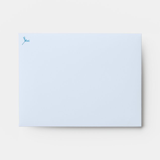 Smooth Light Blue Dragonfly Envelopes (Front)