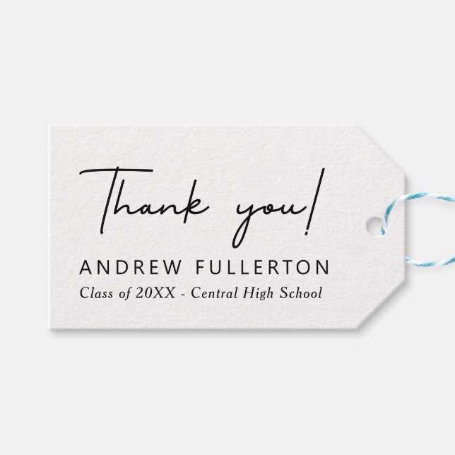 Smooth Note Editable Colour Graduation Favour Tag (Front (Horizontal))