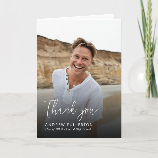 Smooth Note Graduation Thank You Card (Front)