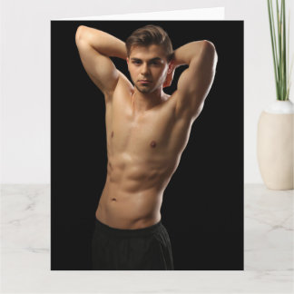 Smooth Pits Hot Guy Greetings Card