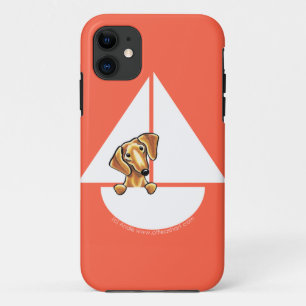 Smooth Red Dachshund Sailboat Red iPhone 11 Case