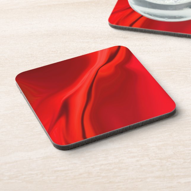Smooth Red Design Coaster (Left Side)